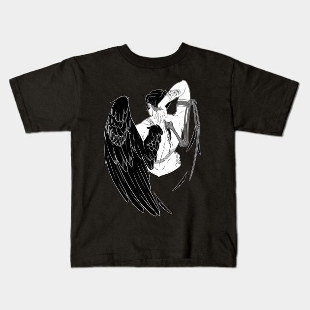 Broken Wing Kids T-Shirt by WildSkullflowerArt